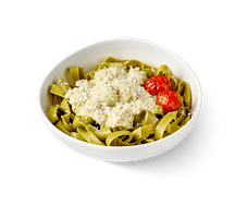 Шпинатная паста с курицей и грибами