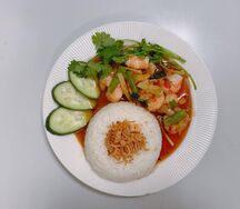 Рис с креветками в кисло-сладком соусе Com Tom Sot Chua Ngot