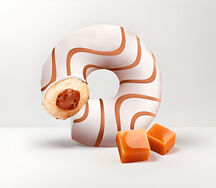 Глазированный донат с начинкой со вкусом карамели