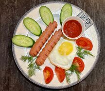 Яичница с сосисками