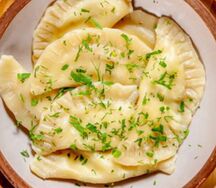 Вареники с картофелем и грибами, ручная лепка