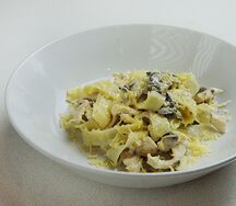 Феттуччине с курицей и грибами