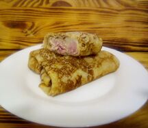 Блины с ветчиной и сыром