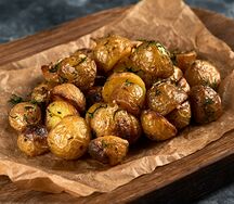 Картофель черри с чесноком и укропом