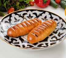 Сосиска с сыром и грибами