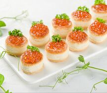 Валован с красной икрой
