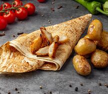 Картофель черри с курдюком на мангале