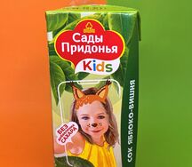 Сок Сады Придонья Kids зеленое яблоко -вишня 200мл