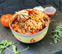 Плов с говядиной и бараниной