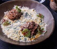 Орзо с томлёной говядиной 