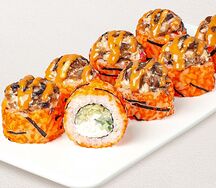 Ролл Шиитаке-краб с азиатским соусом