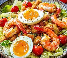 Салат Цезарь с креветками