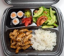 Бенто-ланч с курицей в соусе терияки