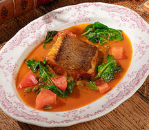 Палтус с соусом биск