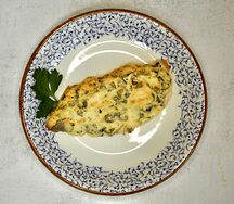 Запеченная кура с грибами