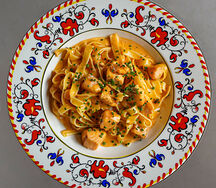 Феттуччине с лососем