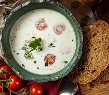 Сливочный суп с морепродуктами