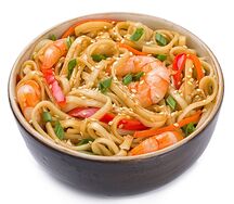 Лапша пшеничная с тигровой креветкой