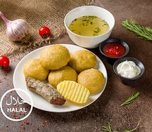 Хинкал кукурузный с сушеной колбасой