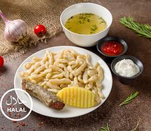 Галушки с сушеной колбасой