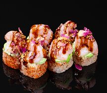 Запеченная креветка васаби с унаги-тонка