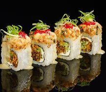 Мини-тартар из угря с вешенками и японским майонезом