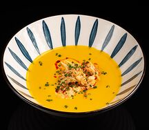 Тыквенный суп с крабом 