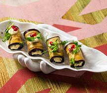 Рулетики из баклажанов с начинкой из сыра