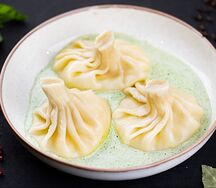 Хинкали с креветками