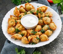 Пельмени жареные
