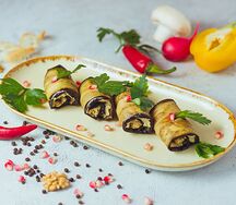 Рулетики из баклажанов по-грузински
