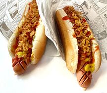 Хот-дог Фирменный с куриной сосиской