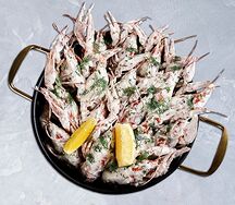 Раки M в сметане с чесноком