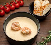 Сырный суп с креветками