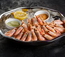 Креветки с соусом сладкий васаби