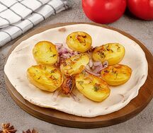 Картошка на мангале с курдюком 