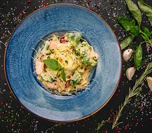 Фетучини с лососем