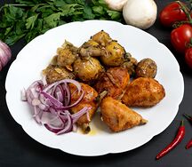Картошка с курицей и грибами