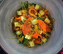 Салат с семгой собственного посола