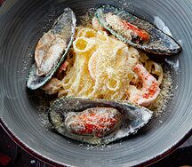 Тальятелле с морепродуктами