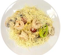 Паста с тигровыми креветками