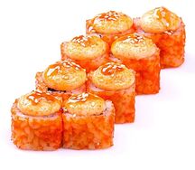 Запеченный с крабом (сурими) в тобико