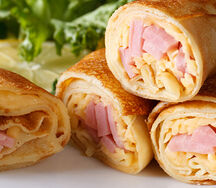 Блины с ветчиной и сыром