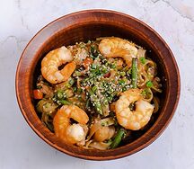 Лапша с креветками