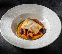 Палтус с опятами