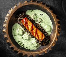 Стейк лосося с диким рисом