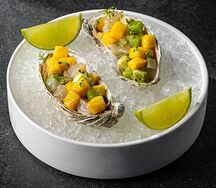 Севиче с гребешком и манго