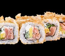 Бонито с жареным лососем