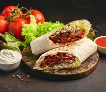 Шаурма с говядиной в лаваше