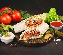 Шаурма с курицей по-французски